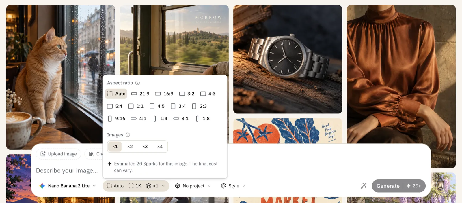Aspect ratio and number of images