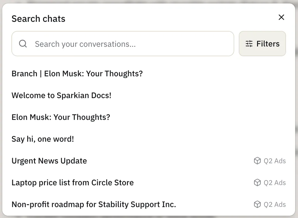 Search chats dialog