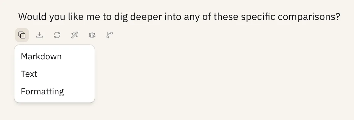 Copy chat response